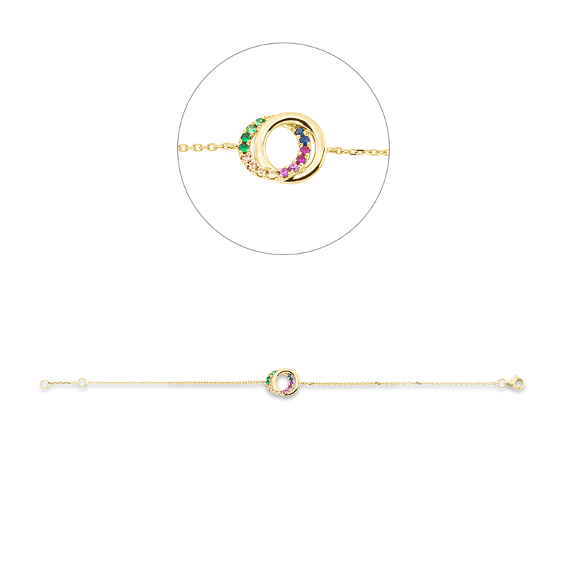 Armband 18 kt GG, mit ZÖ 16,5 cm